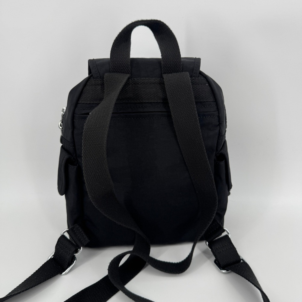 Kipling City Pack Small Backpack Black Nylon Monkey Keychain Travel School Bag - Picture 8 of 10